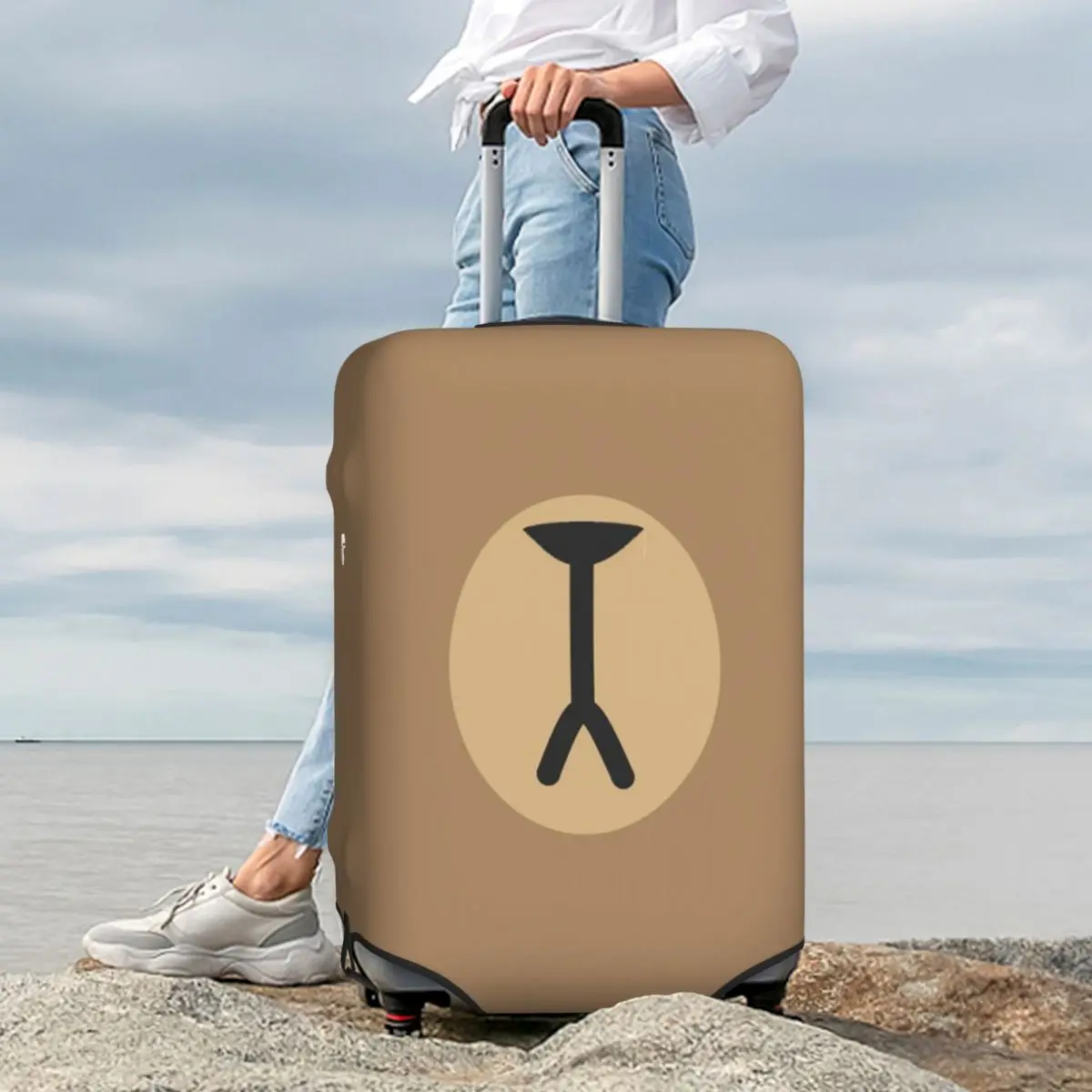 

Mocha Bear And Milk B Suitcase Cover Protection Elastic Trip Luggage Protector Covers for 18-32 Inch