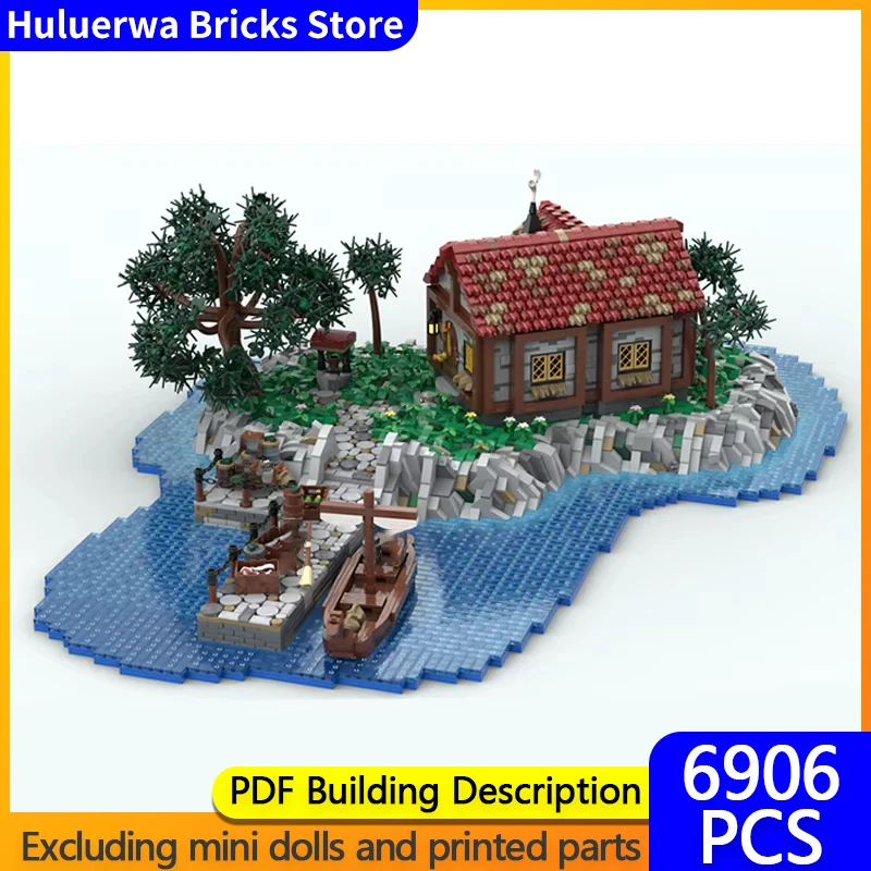 Marine Street View Model MOC Building Bricks Manor On the Island Modular Technology Gifts Holiday Assemble Children Toys Suit