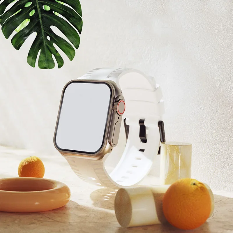 Силиконовый ремешок для Apple Watch ремешок 10/9/8/7 44 мм 40 мм 49 мм 42 мм 46 мм спортивный браслет для iWatch Series 6/5/se/4/Ultra 45 мм 41 мм