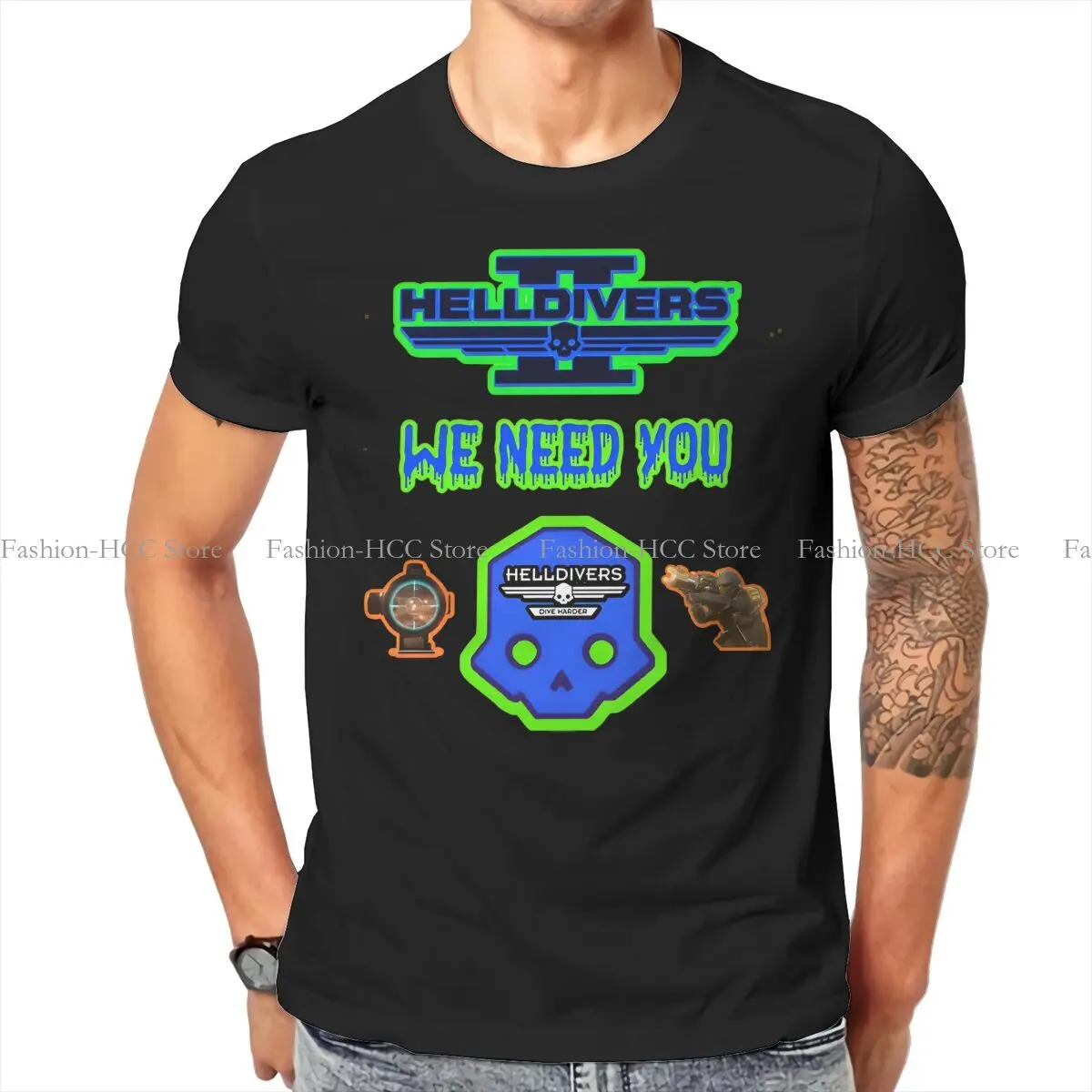 We Need You TShirt For Male Helldivers Game Clothing Fashion T Shirt Homme