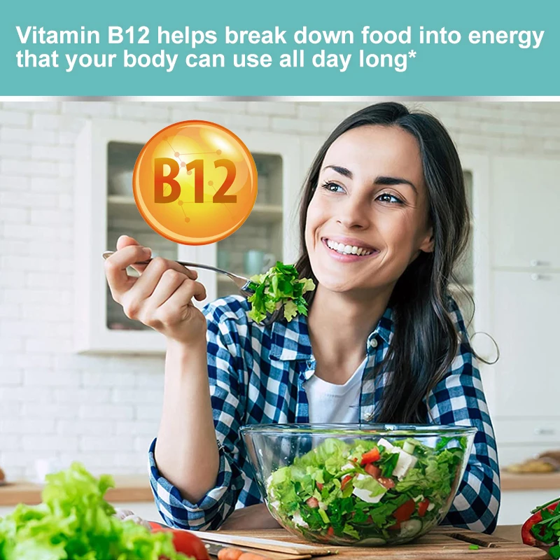 Daitea Methyl B-12 and Methylfolate - Bioactive Vitamins B12 and B9 - Support Energy Production, Brain Function