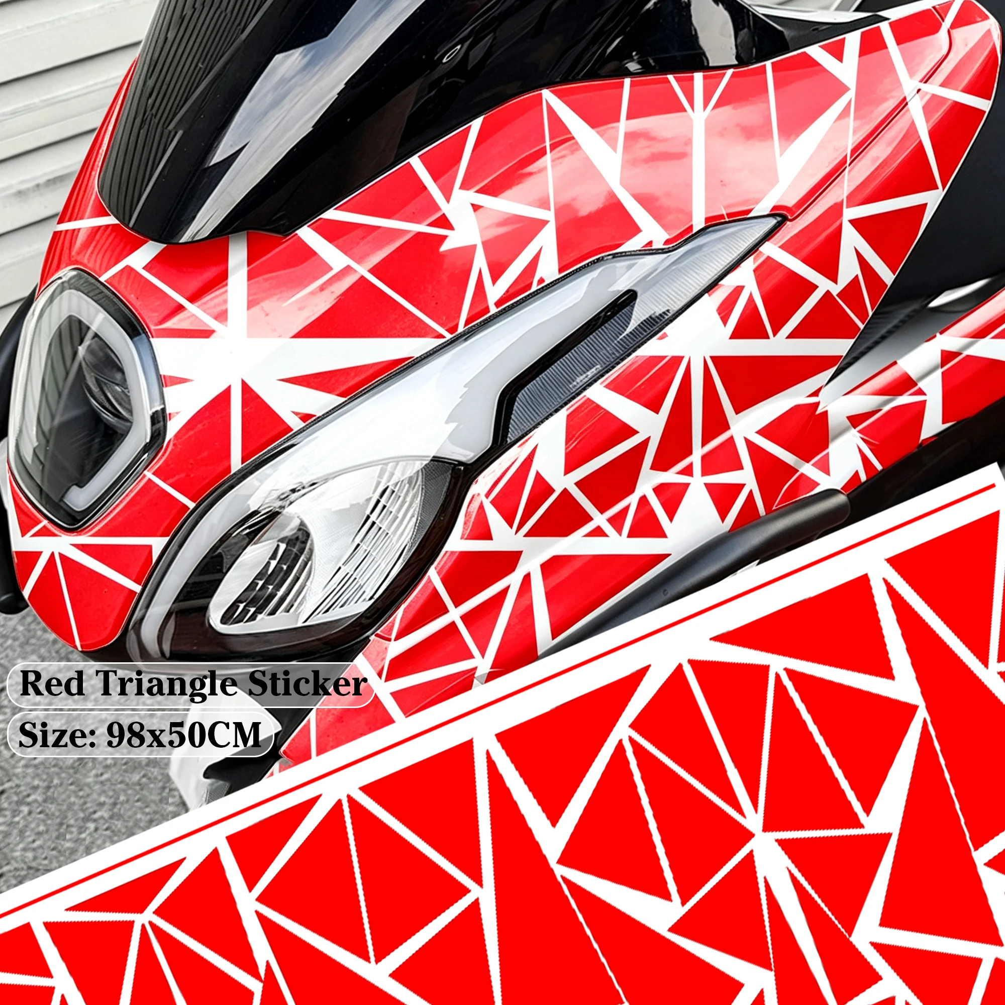 1 Set Dreieckige Geometrische Motorrad-Aufkleber Wasserdichter Vinyl-Aufkleber Universell für Autofenster, Roller, Karosserie, Kraftstofftank-Dekoration – Detail 1