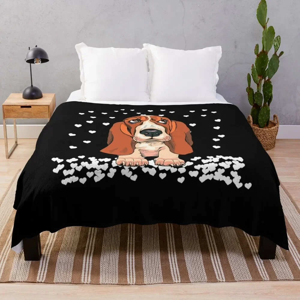 

Dog Flannel Throw Blanket Hound Pattern Blanket Cute Animals Lightweight Warm Soft Blanket for Bed Sofa Couch Travel King Size