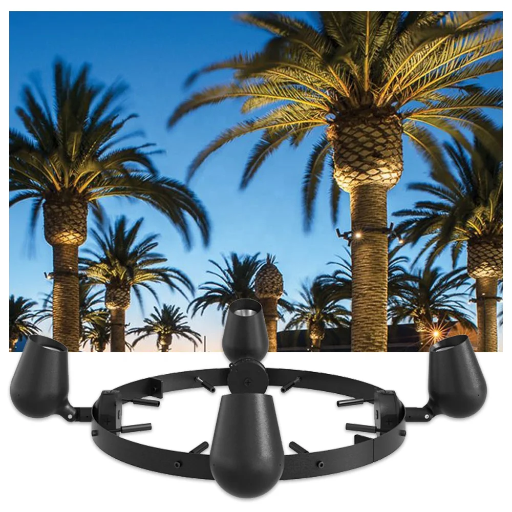 

30W DMX512 Adjustable LED Palm Tree Ring Light Fixture 3 in 1 Aluminum IP66 Outdoor Waterproof Garden Landscape Tree Spotlights