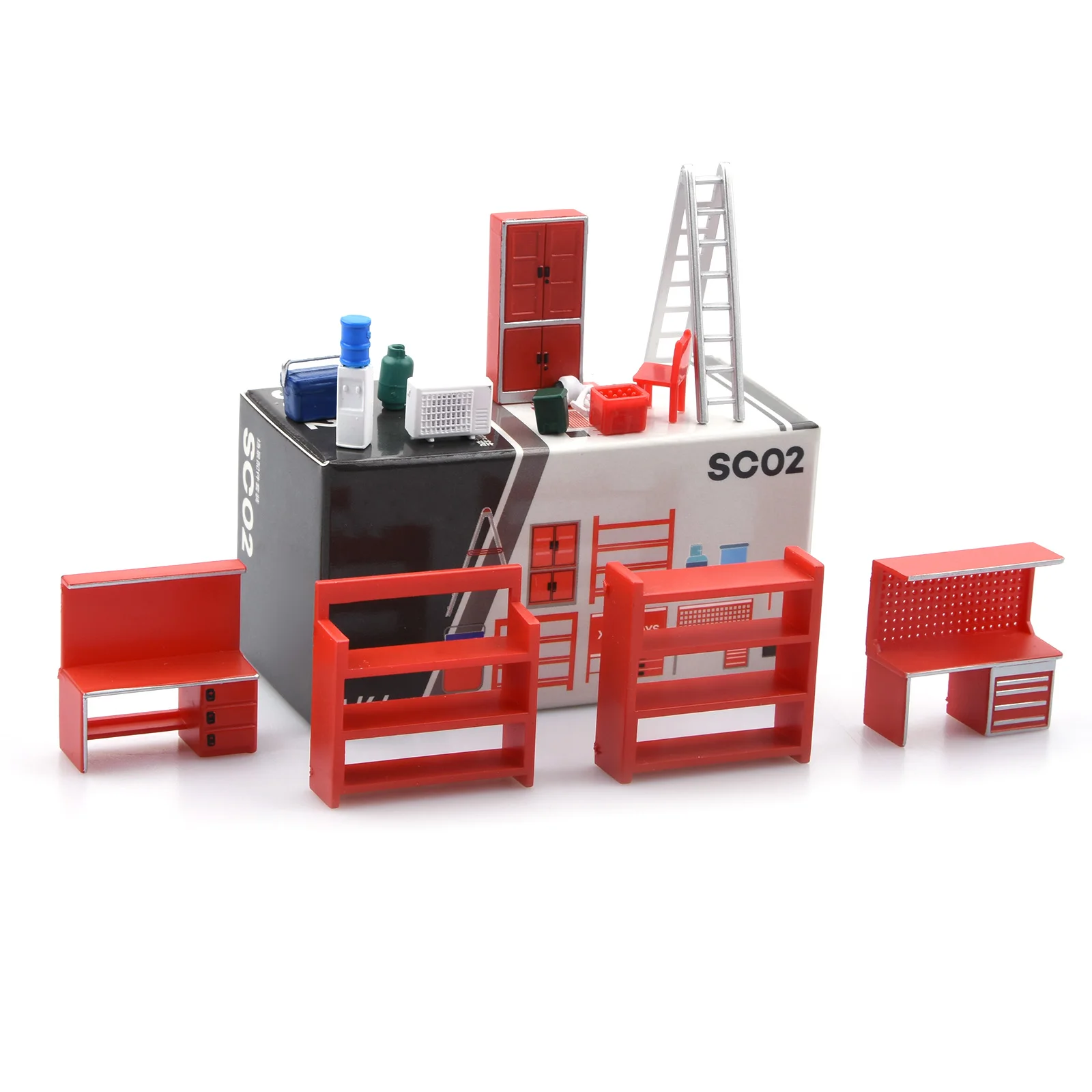 1 ensemble d'outils de meubles de Garage à l'échelle 1/64, Kit de Dioramas de scène modèle 1/64 pour Parking de Garage