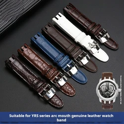 21mm For Swatch Genuine leather watch strap yrs403 yrs412 402g White blue curved Cowhide watchband men's bracelet Accessories