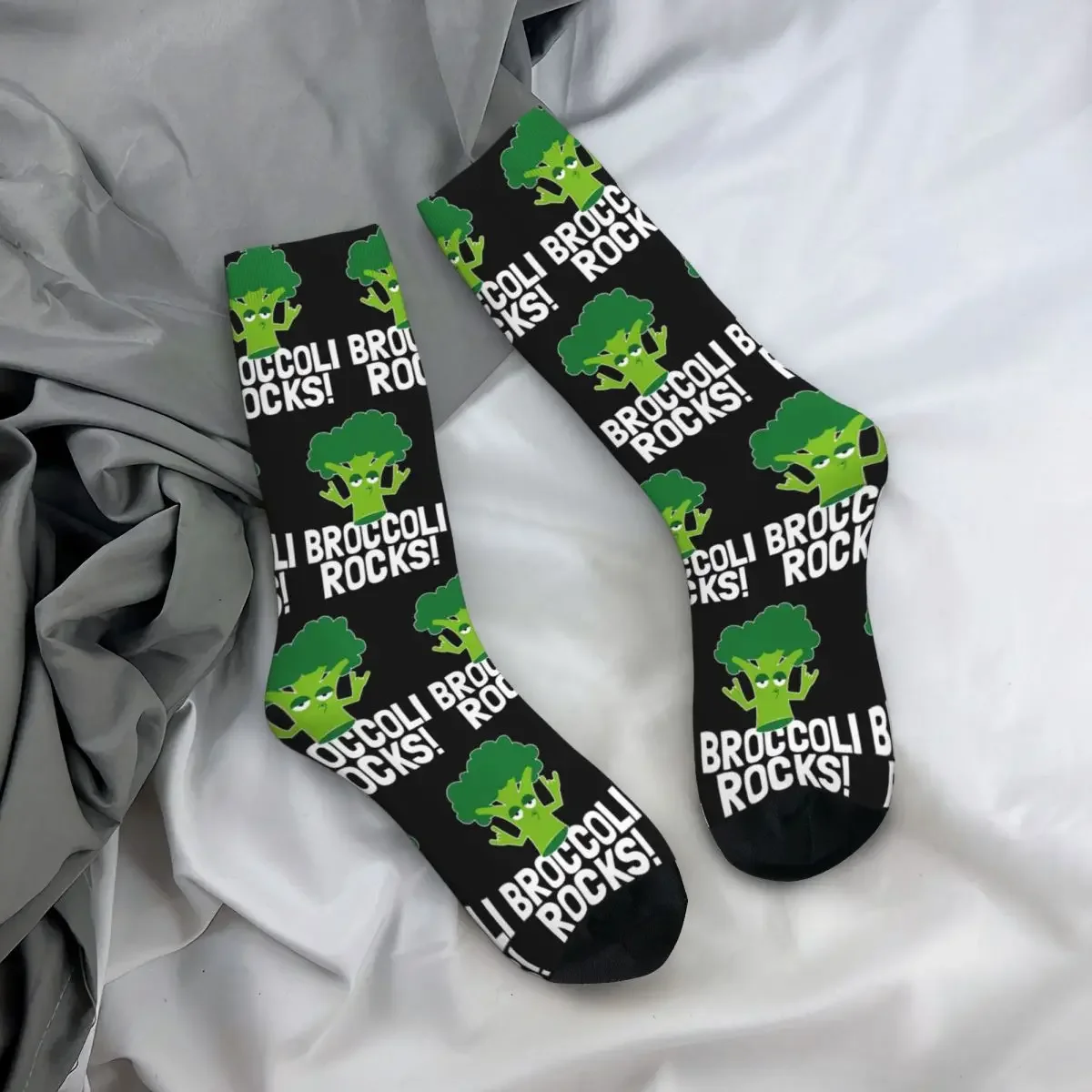 Chaussettes de roches de brocoli, bas absorbant la sueur Harajuku, chaussettes longues toutes saisons, accessoires drôles, cadeaux végétaliens, cadeau d'anniversaire