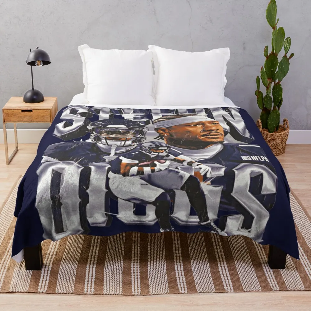 Stefon Diggs Houston Football Throw Blanket Soft Big Flannels Bed covers Blankets