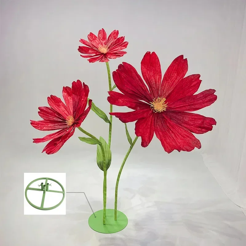 زهرة محاكاة الأقحوان، دعائم الزفاف، زهرة فنية ورقية كبيرة، زخرفة تزيين نافذة مركز التسوق #2