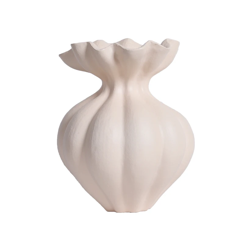 

Modern Simple Style Vase Hotel，Home Living Room Ornament Resin Material Geometric Shape Art Vase Holiday Gift Size 22x22x.28cm
