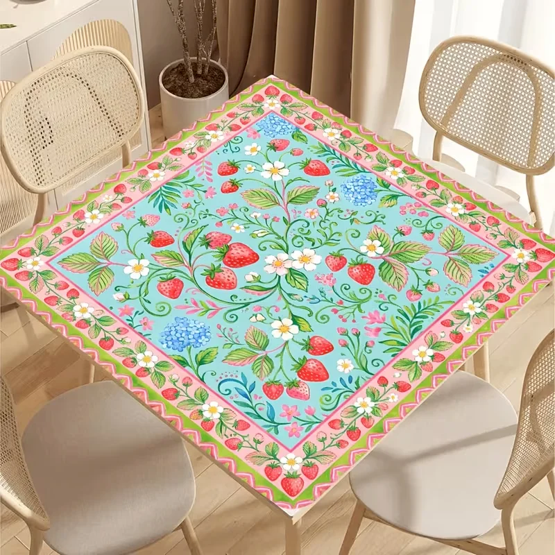 VIKAMA Colorful Flower Fruit Printed Mahjong Game Table Mat Anti slip Noise Reduction Washable Tablecloth Mat Home Decoration