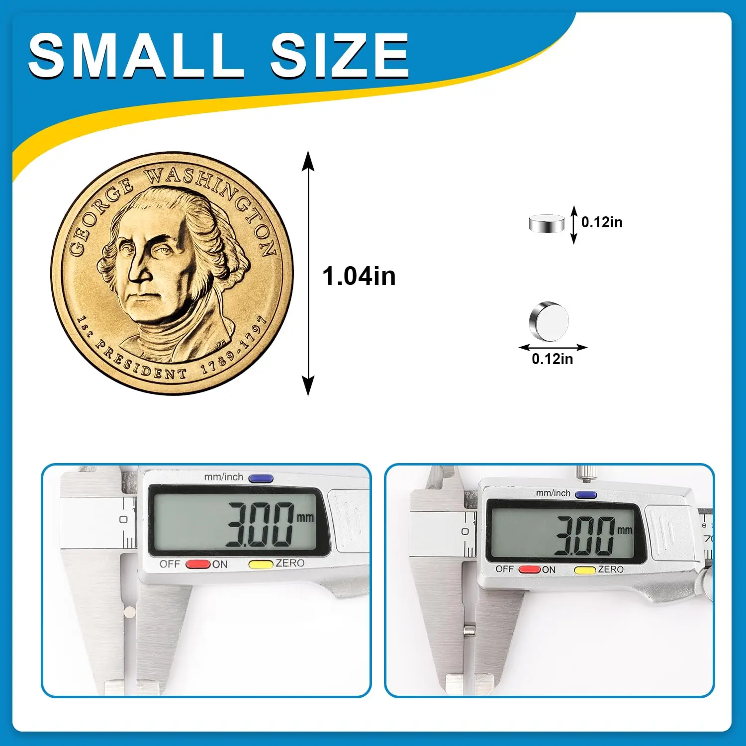 3x3/4x2/6x3mm Super Mini Small Round Magnets, Multi-use Tiny cute Tool Toy Magnet for Whiteboard, Classroom, Office