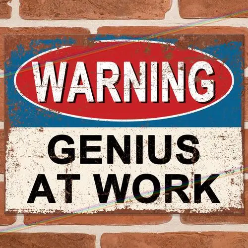 AT WORK Funny Metal Signs Man Cave Shed Bar Garage Wall Retro Tin Sign UK --Tin Sign