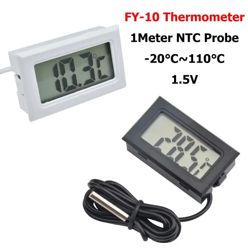 Mini Digital  -20°C To 110°C LCD Display With 1Meter NTC Sensor For Home Kitchen Refrigerator Temperature Monitoring