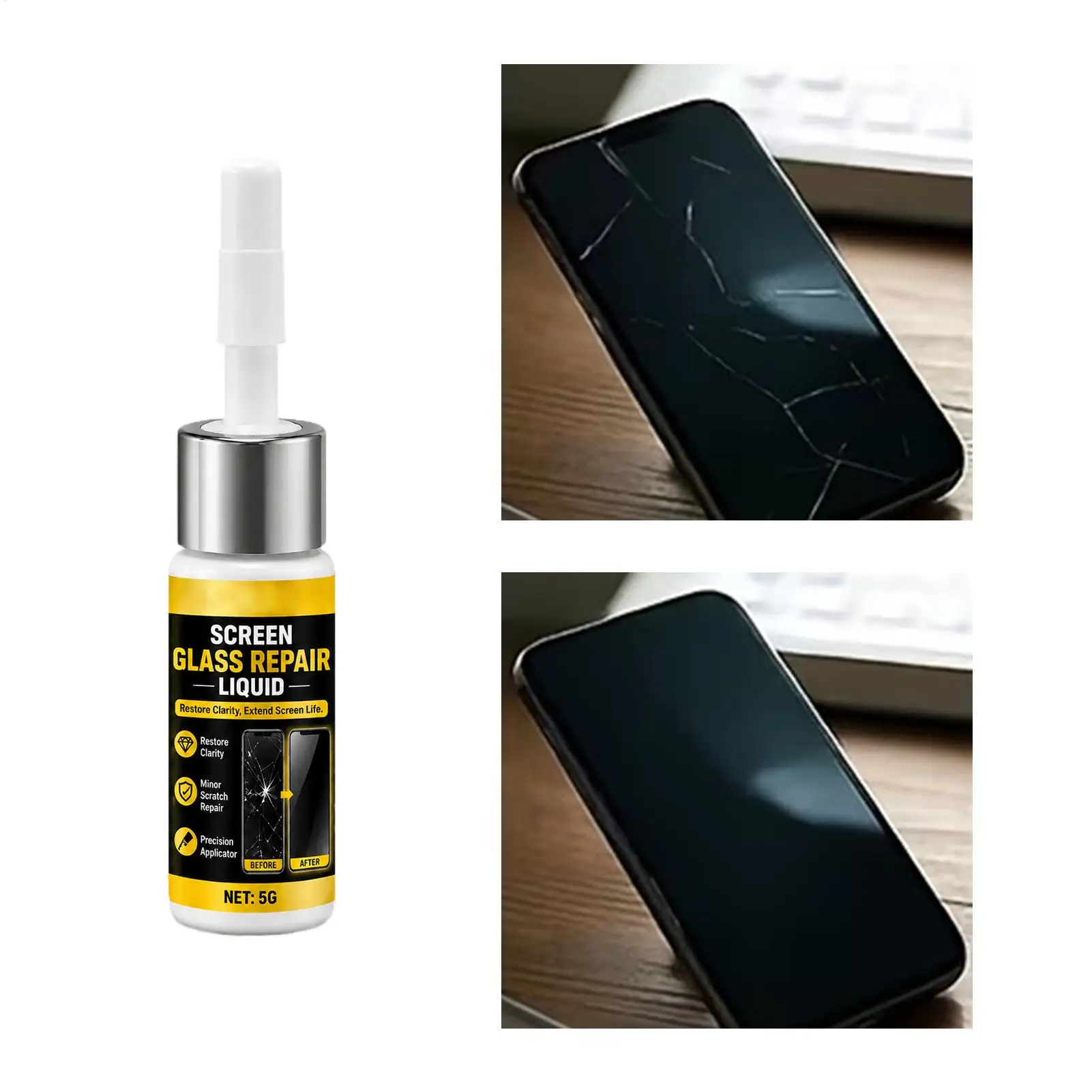 Screen Repair Liquid Glass Scratch Remover Filler Universal Quick Fix for Phone Tablet Watch Display Surfaces Daily Maintenance