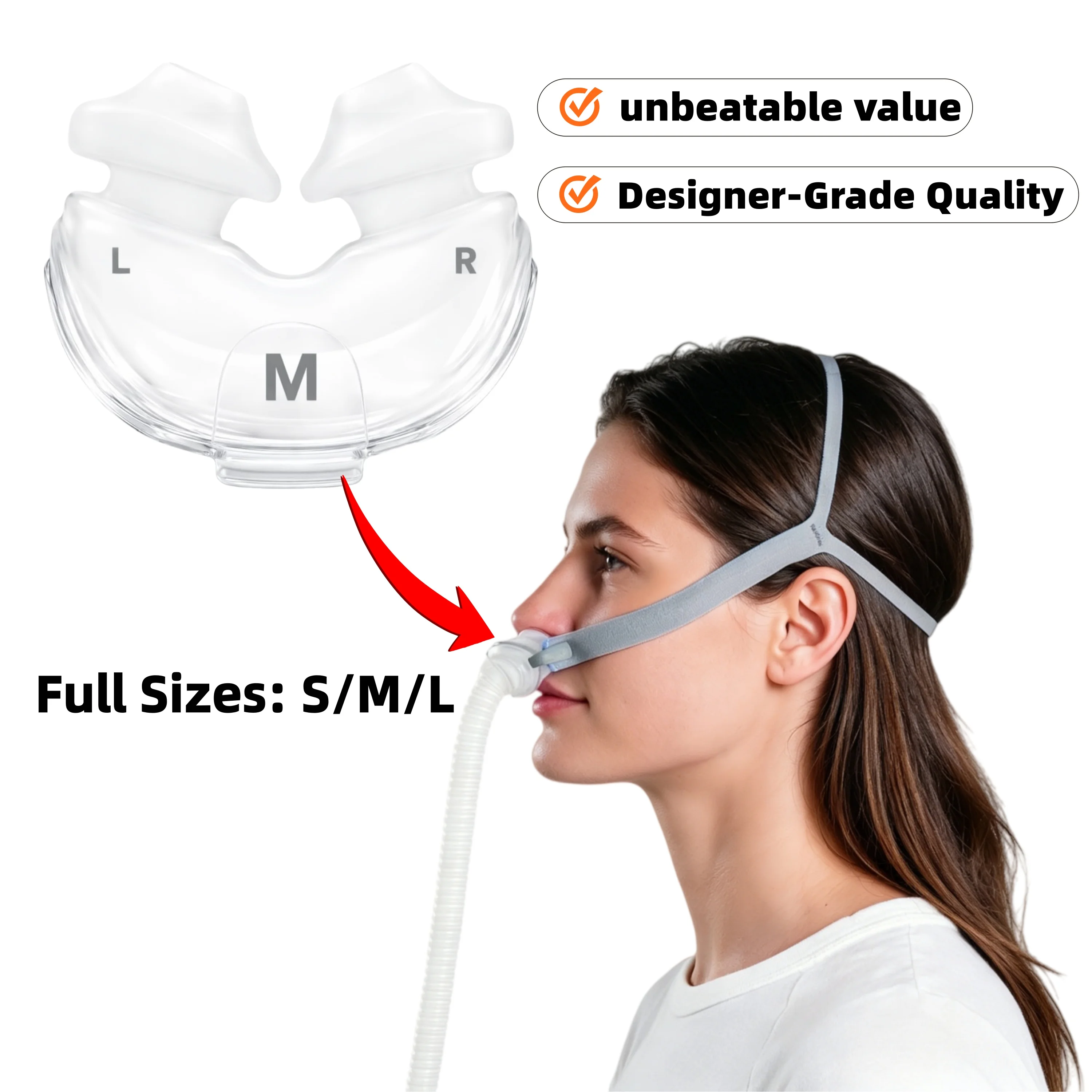 AirFit P10 Nasal Pillow Cushion - Compatible with Resmed P10 Mask-CPAP Mask Accessories Replacement-Soft Lightweight Silicone