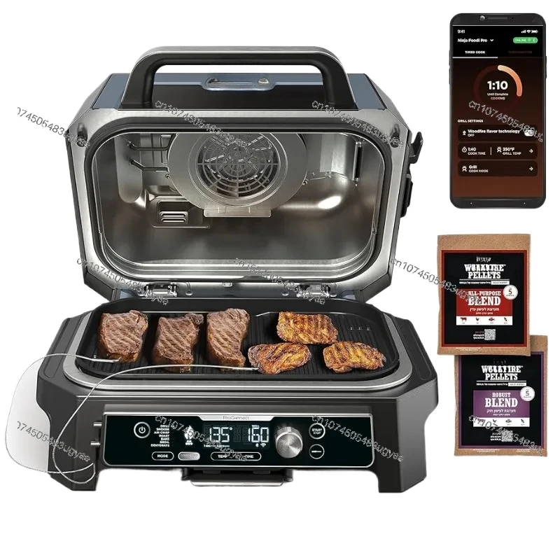 OG951 Woodfire Pro Connect Premium XL Outdoor Grill & Smoker, Bluetooth, App Enabled, 7-in-1 Master Grill, BBQ Smoker