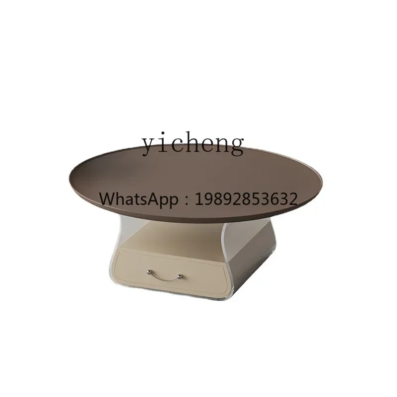 AA كريم نمط طاولة القهوة غرفة المعيشة المنزل شقة صغيرة بسيطة الحديثة 2023 طاولة جانبية جديدة الرجعية طاولة مستديرة