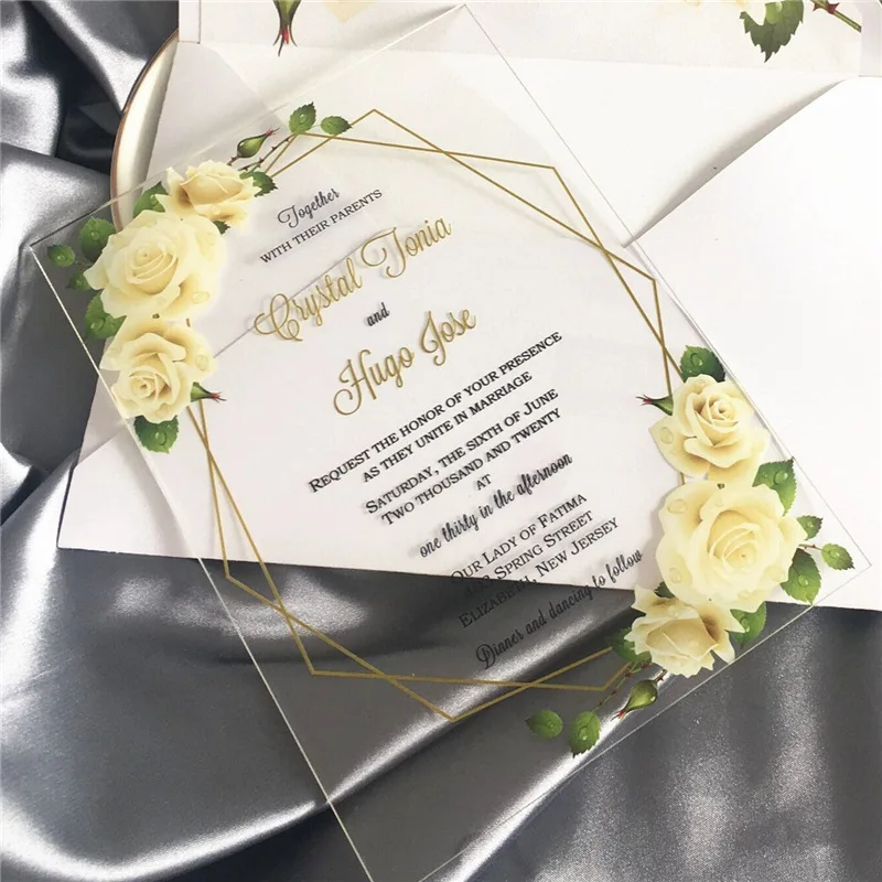 Customized. Acrylic Personalized Greeting Card Invitation Wedding Wedding Invitation Graduation Season Souvenir Europea