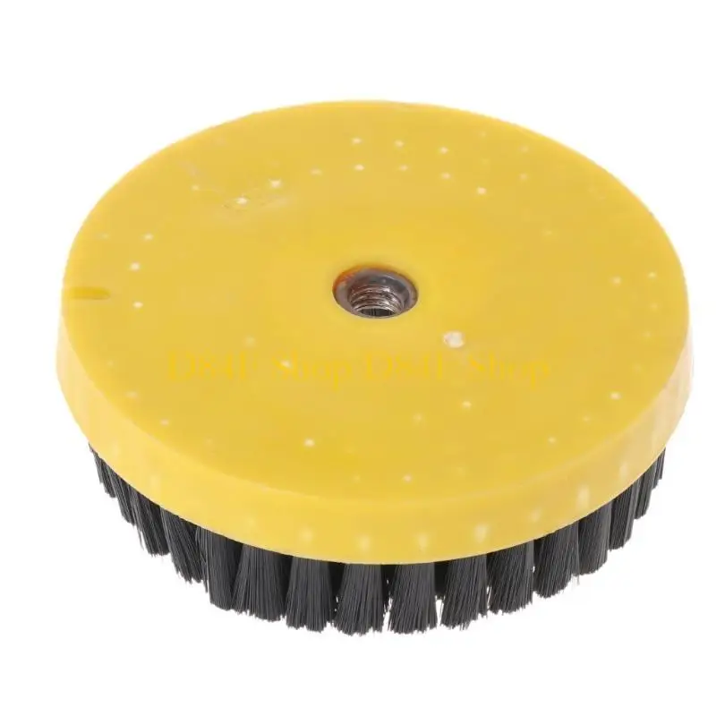 D84F Dia 150mm Black Drill Power Scrub Clean Brush Leather Plastic Wooden Furniture
