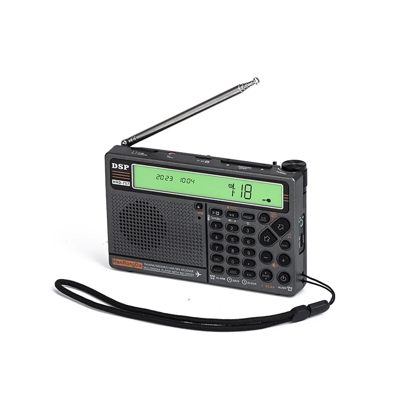 

HanRongDa HRD-757 HRD757 AM/FM/SW HF/UHF/VHF/Airband Full Band Radio Bluetooth TF Card Play APP Remote Control SOS Alarm Battery