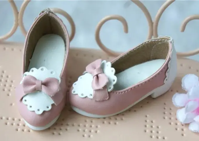 Promotion Shoes 1/4 BJD Pink Shoes Inser Length 6cm cute Plat PU BJD Shoes MSD Doll shoe Factory sales directly