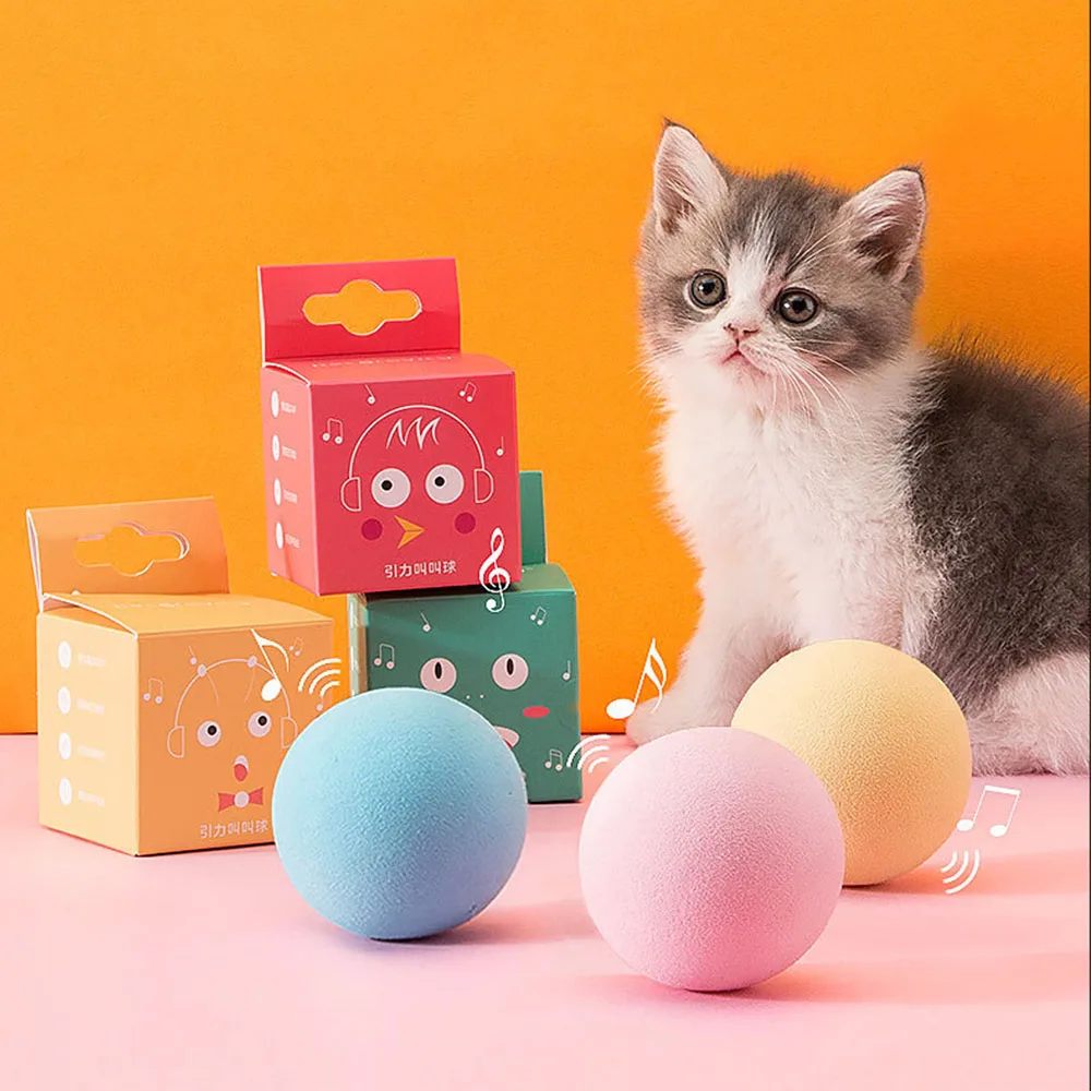 Cat Toys Smart Interactive Ball  Cat Training Toy Pet Playing Ball for Cats Kitten Kitty Pet Squeaky Toy Supplies Products