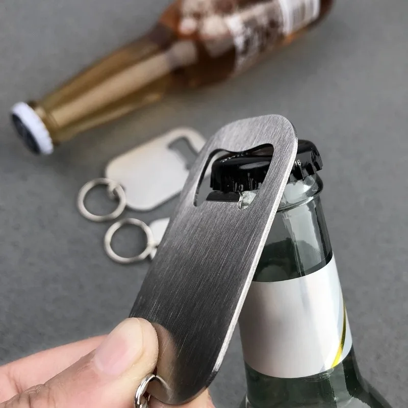 Multifunctional Stainless Steel Bottle Opener Key Ring, Portable Gift