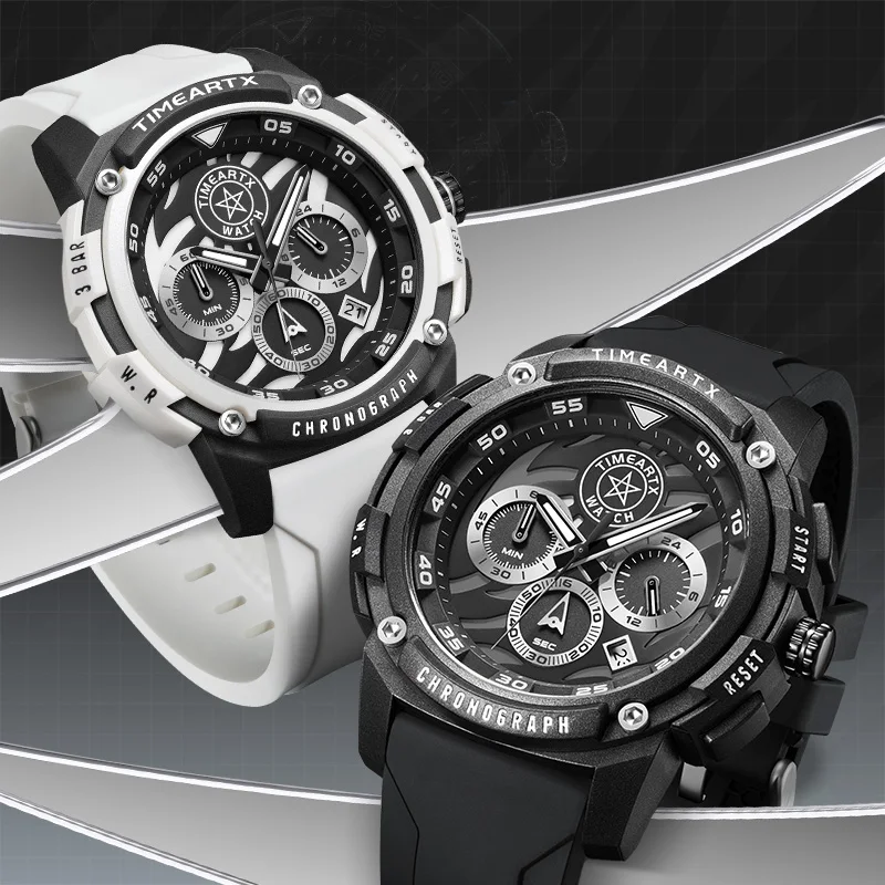 

Timeartx 4410, промышленные механические кварцевые часы, водонепроницаемые, с датой, роскошные наручные часы, кварцевые часы для мужчин