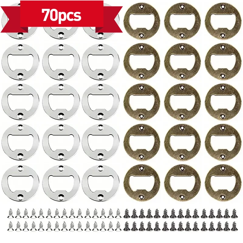 70PCS Mix Color DIY Bottle Opener Insert Kits Hardware Parts Accessories for Resin Mold Handmade Iron Bottle Opener Tools
