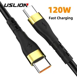 USLION PD 120W Super szybki kabel do ładowania USB C do danych typu C do Samsung S24 iPhone 15 Pro Max Xiaomi 14 Macbook Pro iPad