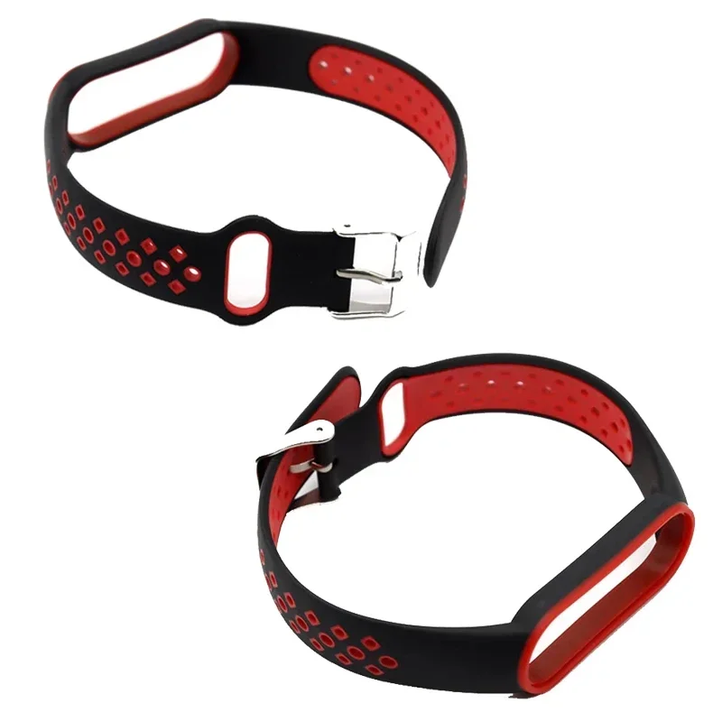 Silicone Strap for Xiaomi Mi band 3 4 5 6 7 Bracelet Sport miband 6 7Replacement Wristband Double Buckle correa Belt Accessorise