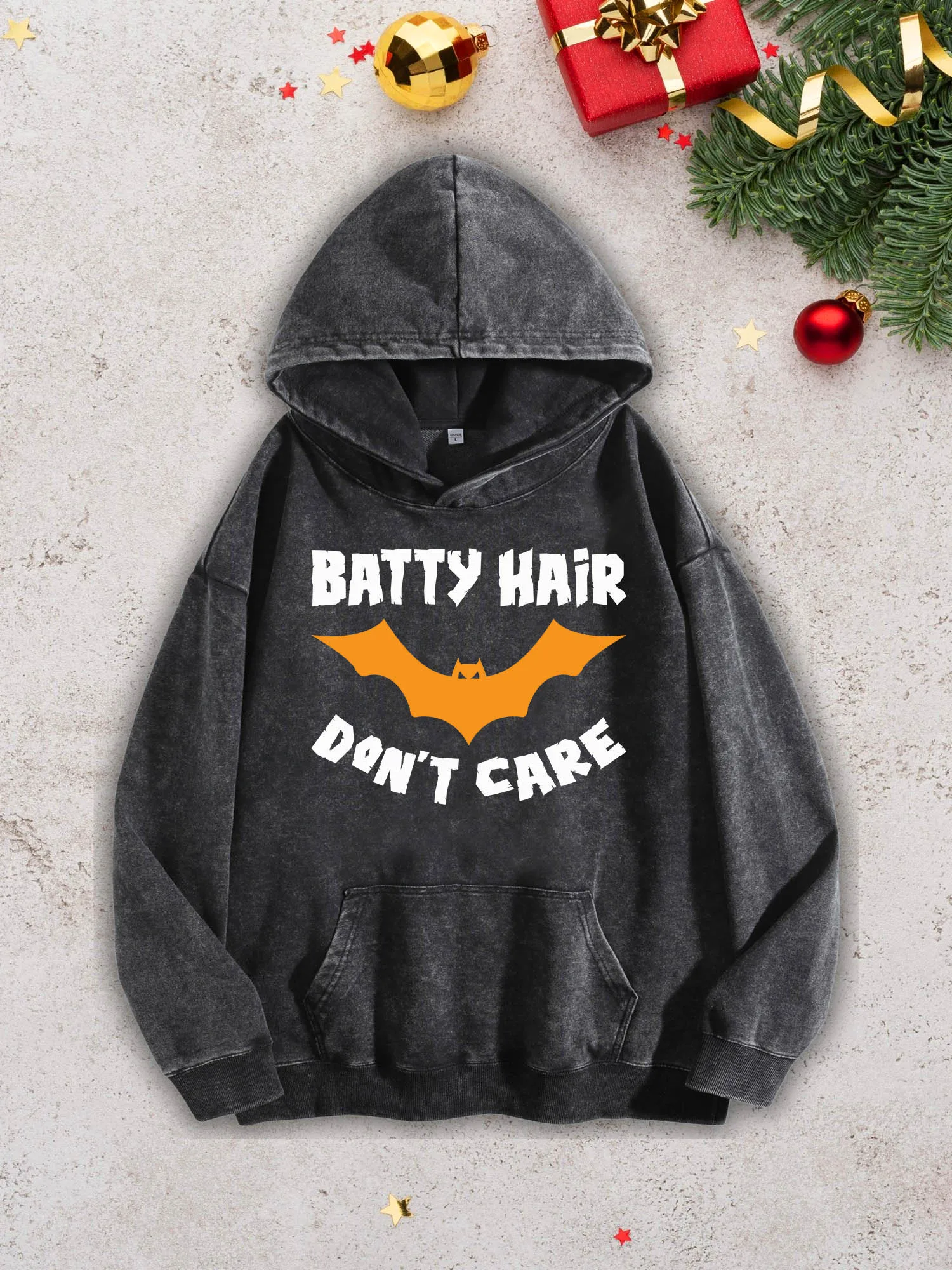 

Мужская тяжелая толстовка с капюшоном Batty Hair Don't Care — черный пуловер в стиле ретро Acid Wash, осенне-зимняя толстовка 400 галлонов в стиле ретро