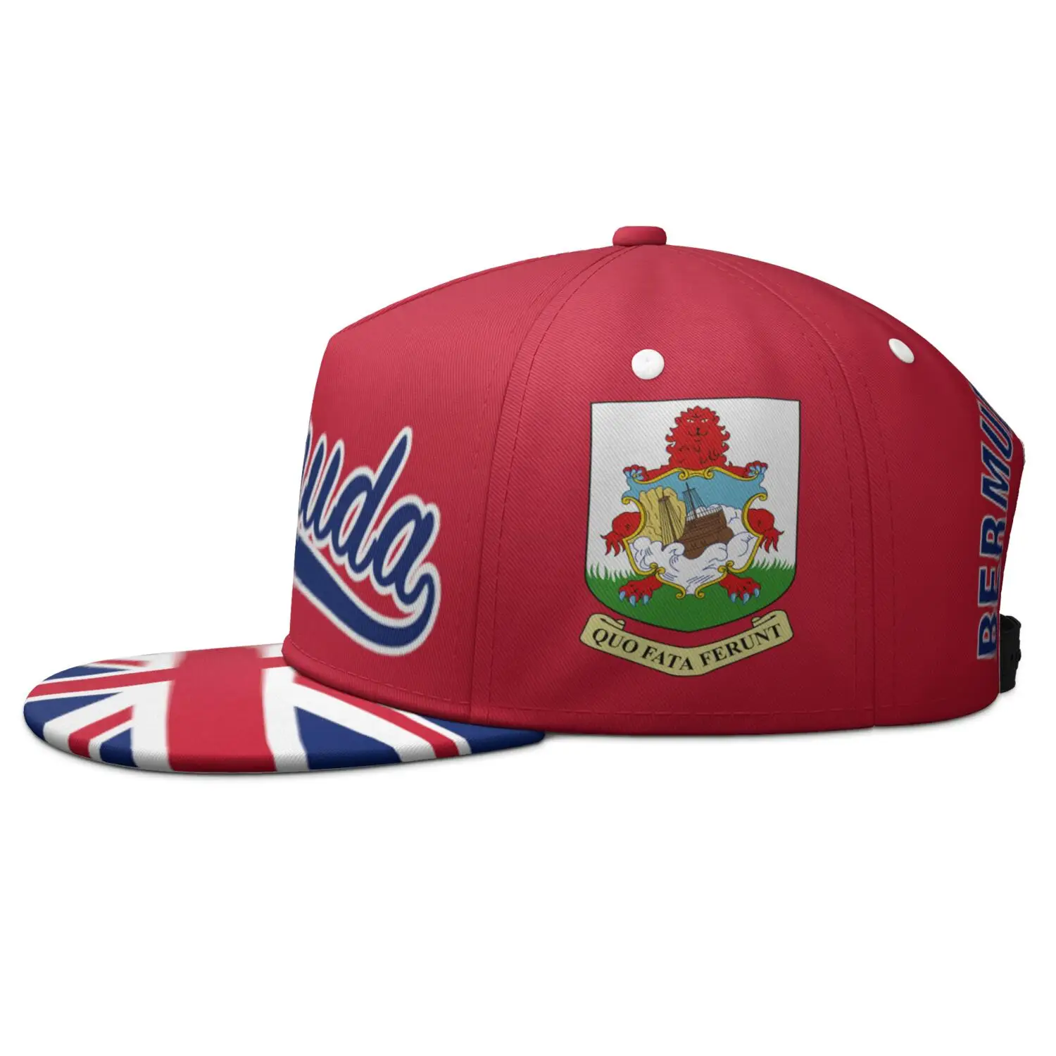 Bermuda Free custom made name number Logo Flat Brimmed Cap country nation flag island college Print photo Hip-hop Hat