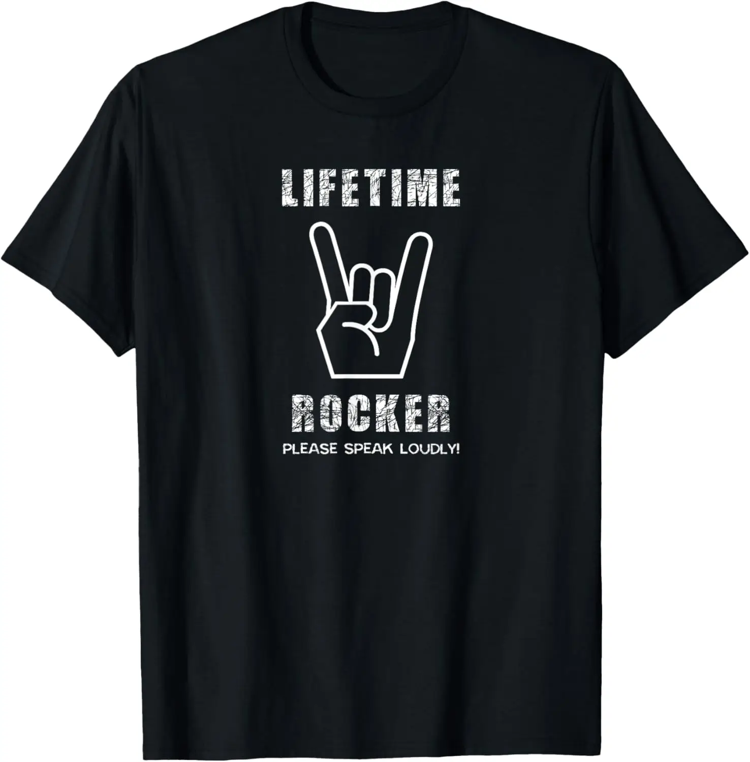 Lifetime Rocker Please Speak Loudly Witty Musician T-Shirt