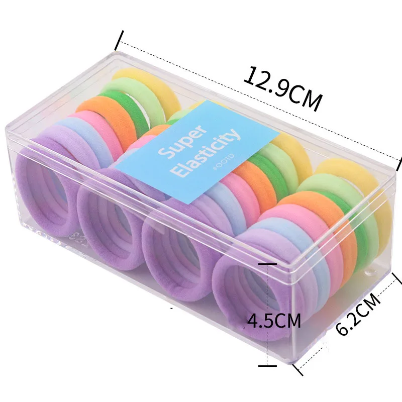 32pcs/box High Elastic Nylon Hair Tie For Kids Girls 4cm Hair rubber bands  Women Black Hair Rope Hairbands Hair Accessories