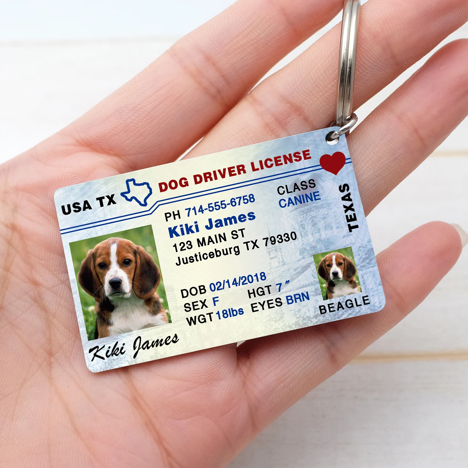 Dog Driver License Tag,Personalized Dog Tag,Pet ID Tag,Custom Dog Identfication Tag Dog Accessories Gift for Dog Lovers