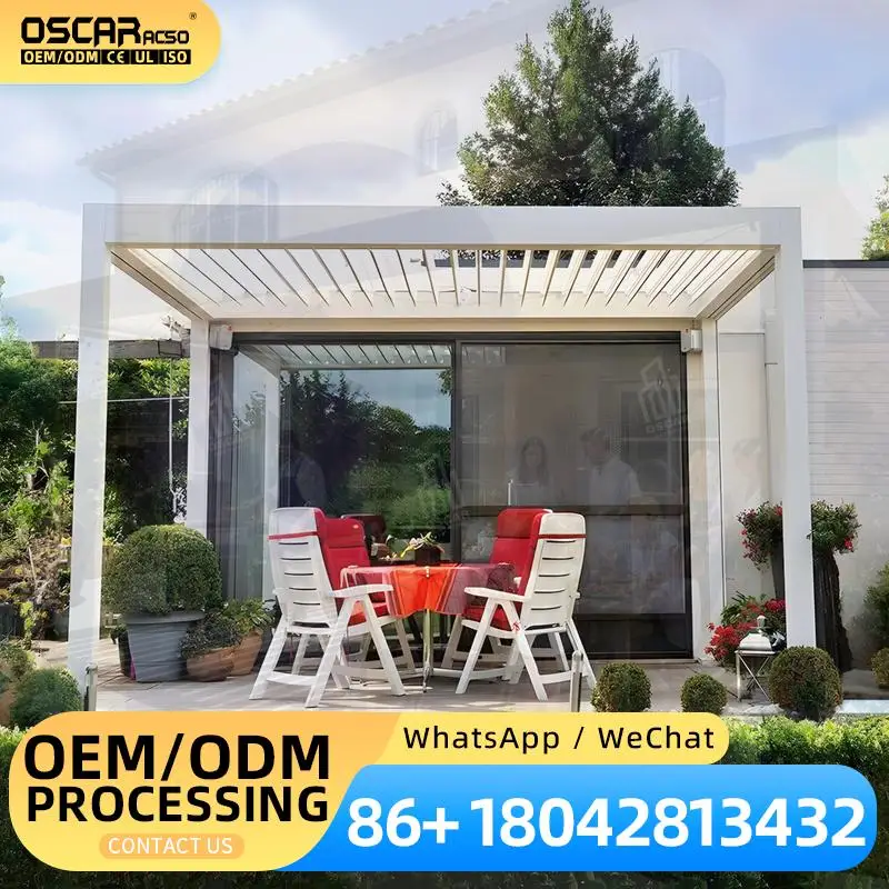 6x4 Aluminium Bioclimatic Louvre Pergola for Garden and Attached to House in Backyard Patio Outdoor pergola