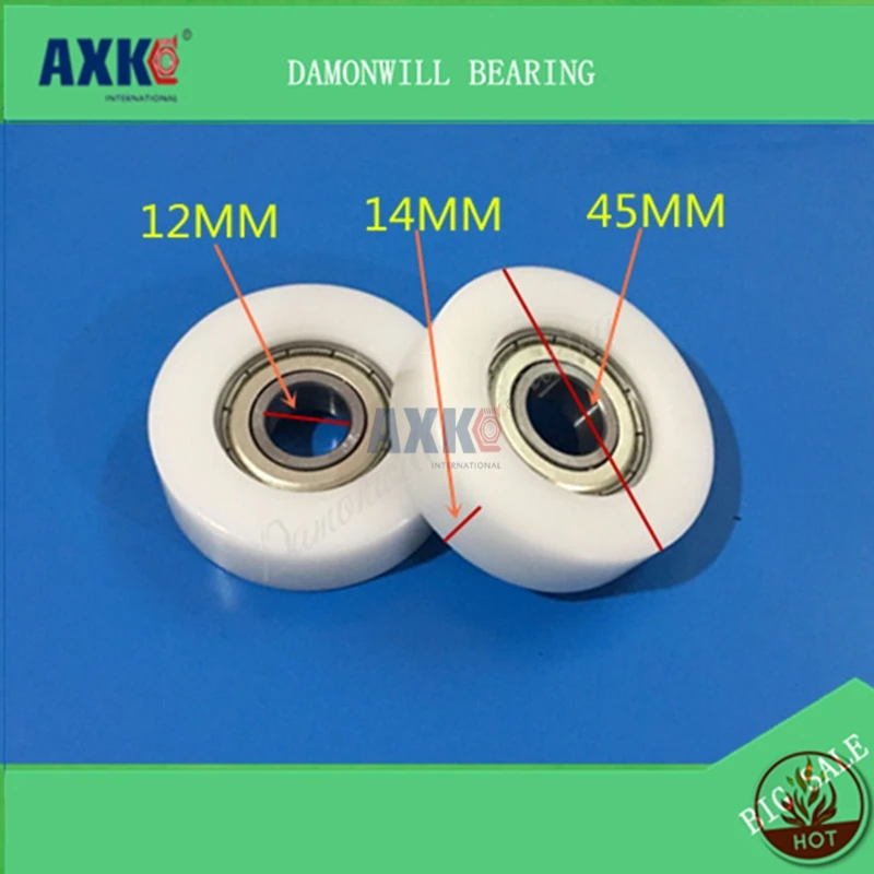 

Rubber wheel 4PCS 12*45*14 PU bag polyurethane wheel 6001 rubber bearing wheel nylon wheel bearing pulley roller