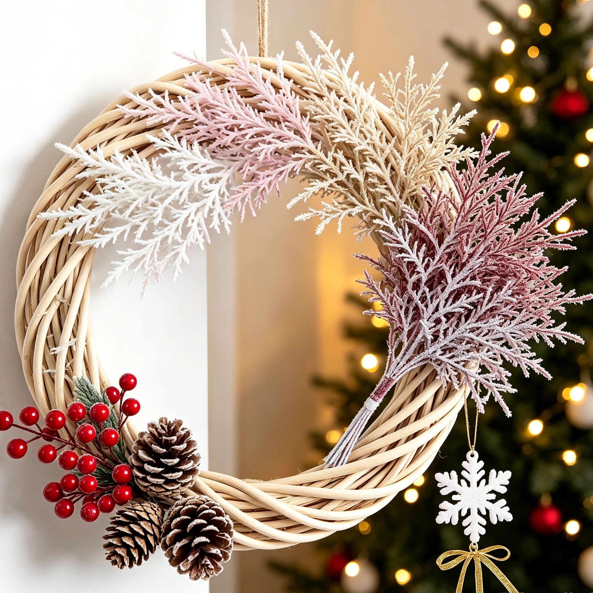 Christmas Tree Artificial - Kunstmatige veelkleurige frosted ceder takjes kerstboomdecoratie