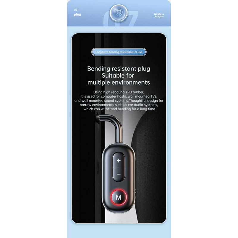 ที่ดีที่สุด-บลูทูธ 5.3 ตัวรับสัญญาณอะแดปเตอร์แจ็ค 3.5 มม.AUX อะแดปเตอร์เสียงไร้สายสําหรับรถยนต์หูฟังลําโพง