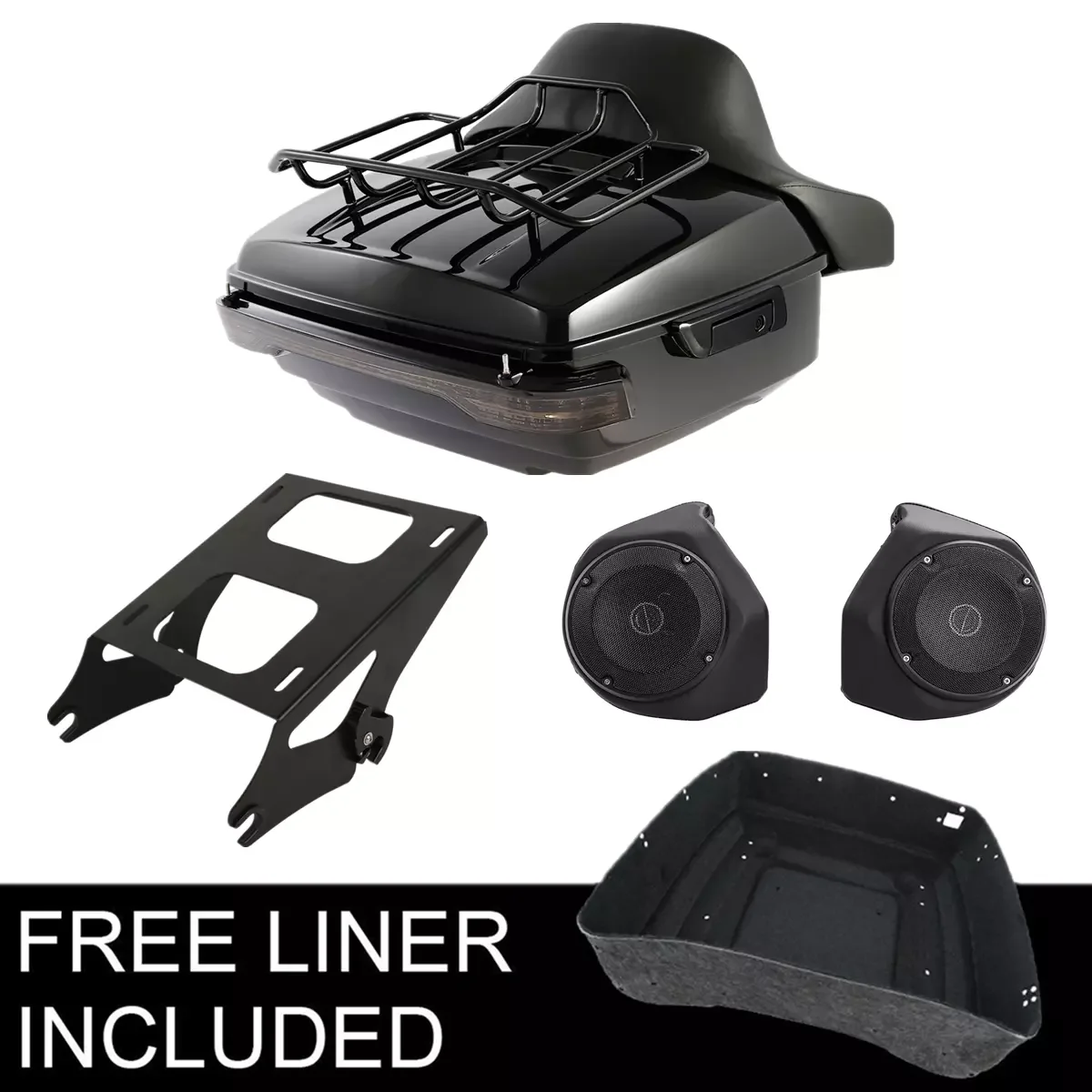 

Motorcycle King Pack Trunk Pad Light Speakers For Harley Touring Street Glide 2014-2024