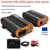FCHAO Pure Sine Wave Inverter 2500W/3000W DC 24V to AC V/230V 50Hz Power Converter with Remote Controller