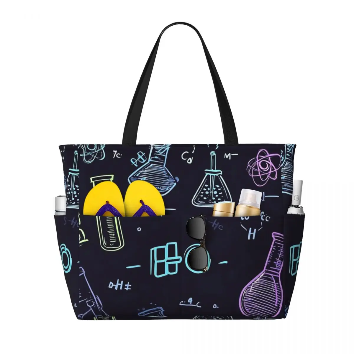 Scientific Experiment Element Style Beach Tote Bag Sport Gym Yoga Duffle Large Tote Bag Women Travel Bag Fitness bag