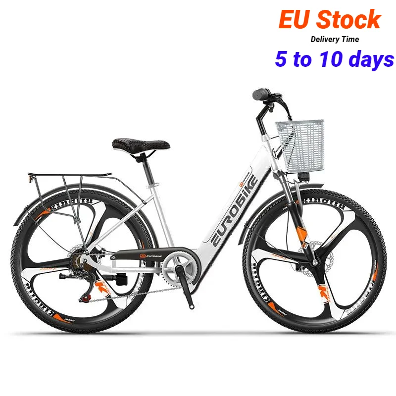 

EU Stock 26 Inch Adult Electric Bicycle For 2 Person 350W 36V Electric Bike For Women With 2 Seat Basket Pedal City eBike