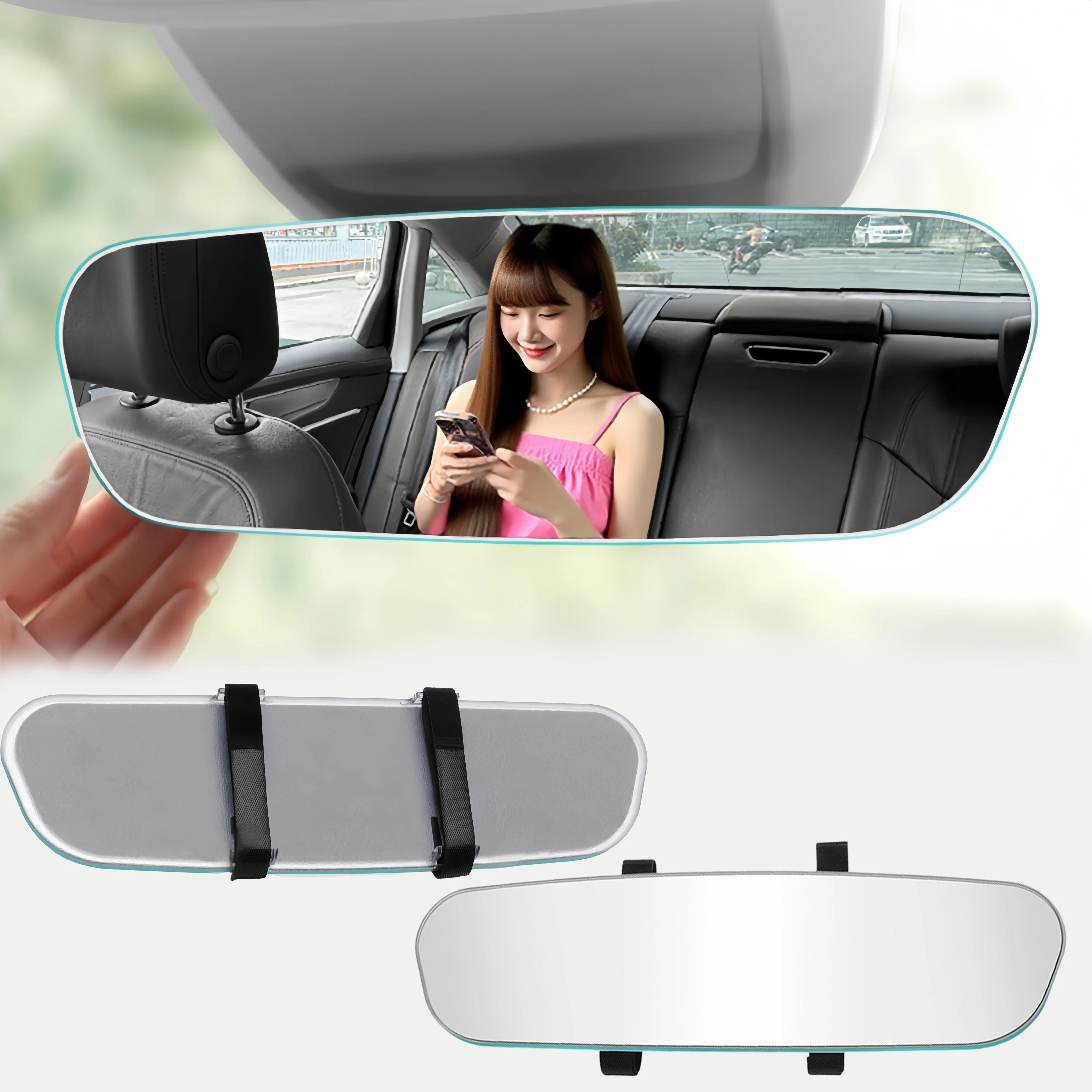 Espejos Retrovisores para Bebés en el Auto, Espejo Retrovisor Panorámico de Gran Angular, Antideslumbrante, con Amplia Visión, Monitor Interior Universal para Auto