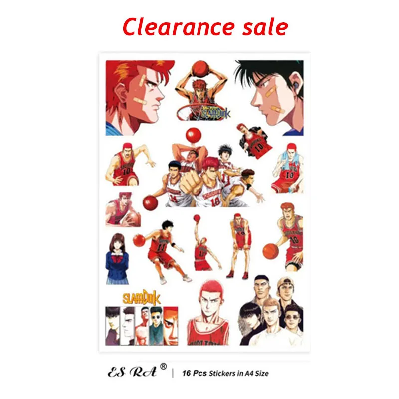 

[Clearance Sale] Cartoon Anime Basketball Decal Laptop Waterproof Sticker Vinyl Glossy Pegatinas for Decorating Guitar iPad Cup