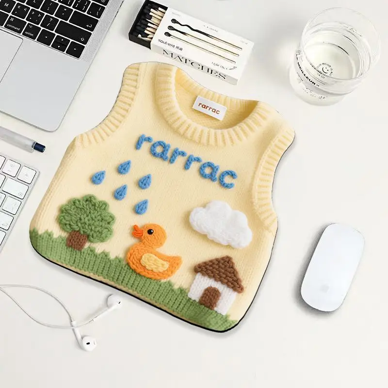 

Cute Sweater Desktop Decoration Print Mouse Pad Personality Office Dormitory High Appearance Level PC Mat Portable Non-slip Rug