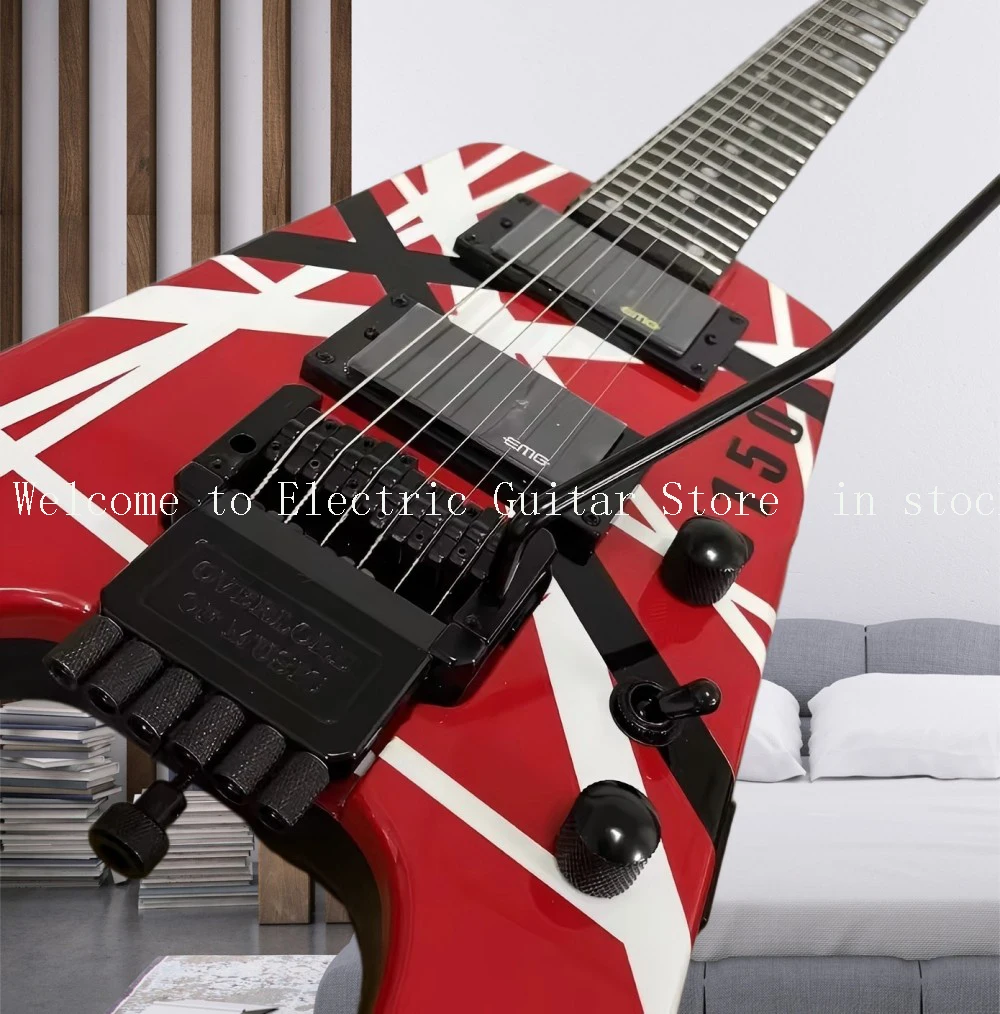 Factory Red White Black Strips Headless Electric Guitar 6 strings Electric Guitar Electric Guitar-Themed Gift Free #ASP654286