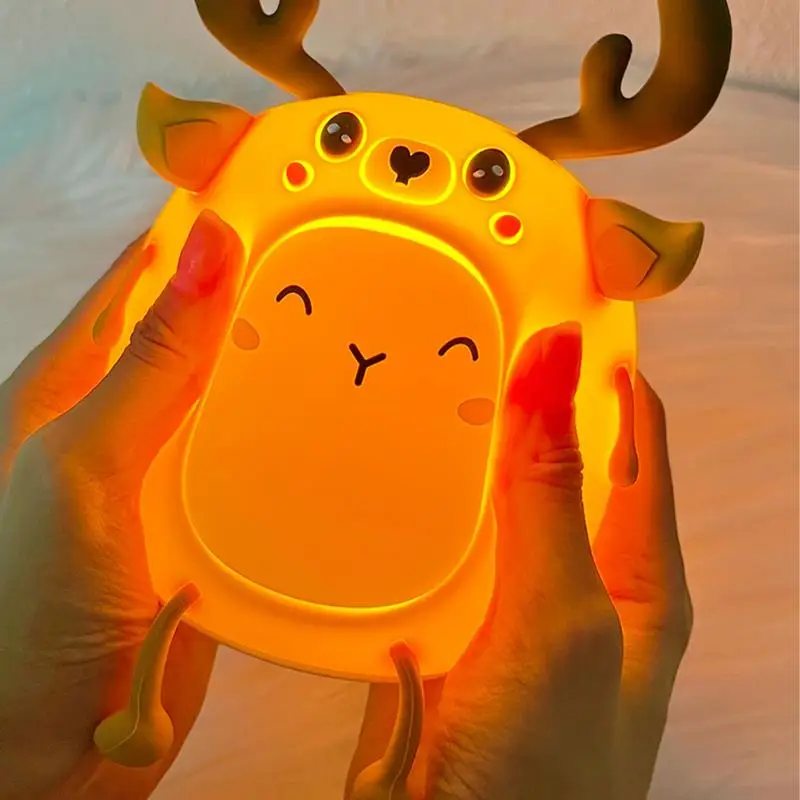 

Silicone Touch Lamp 4 Color Changing Decorative Nursery Elk Night Lamp LED Silicone Touch Nightlight For Bedroom College Dorm